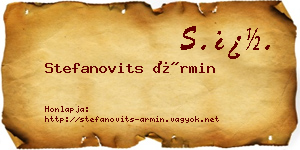Stefanovits Ármin névjegykártya